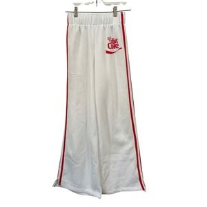 Diet Coke Sweatpants White Red Side Stripe Wide Leg Fleece XXS Y2K It Girl